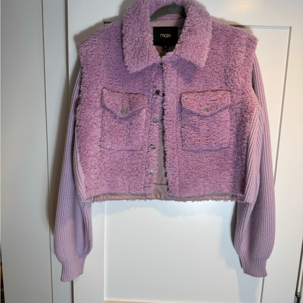 Maje Lilac Teddy Jacket
